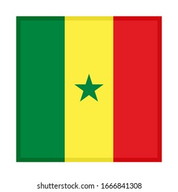 square icon, flag of senegal, isolated on white background