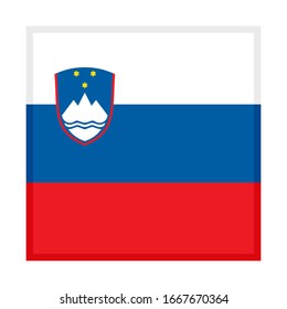 square icon, flag of slovenia, isolated on white background
