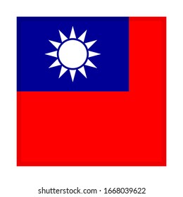icono cuadrado, bandera de Taiwán, aislado en fondo blanco