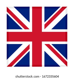 icono cuadrado, bandera de reino unido, aislado en fondo blanco