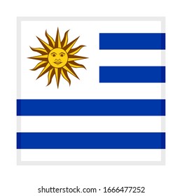 square icon, flag of uruguay, isolated on white background