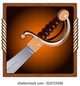 square icon for the game with a pirate sword inside