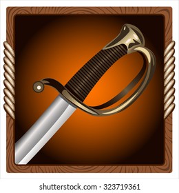 square icon for the game with a pirate sword inside
