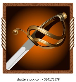 square icon for the game with a pirate sword inside