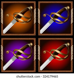 square icon for the game with a pirate sword inside