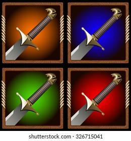 square icon for the game with a pirate sword inside