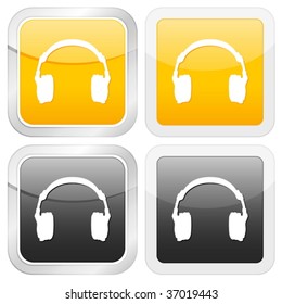 Square icon headphone. Vector illustration.