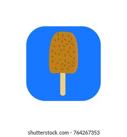 square icon with an ice cream scoop with chips. vector, illustration.