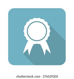 Square icon with image of certificate seal, isolated on white