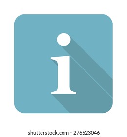 Square icon with image of letter I, isolated on white