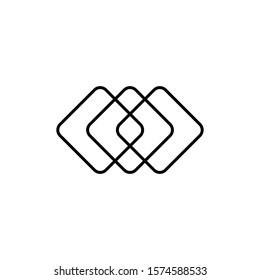 Square icon isolated on white background. Vector illustration. EPS 10