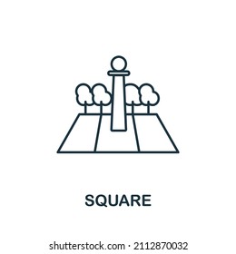 Square icon. Line element from big city life collection. Linear Square icon sign for web design, infographics and more.