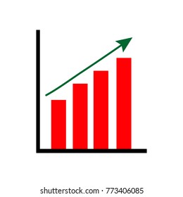 square icon with a line graph. Money rise concept. vector, illustration.isolated. 