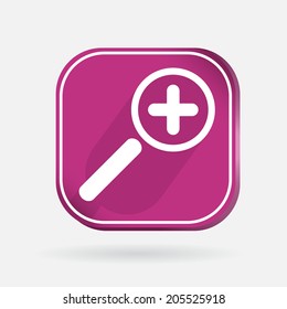 square icon, magnifier increase