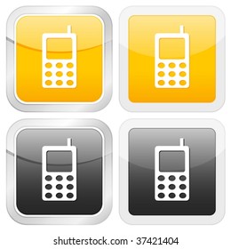 Square icon mobile phone. Vector illustration.