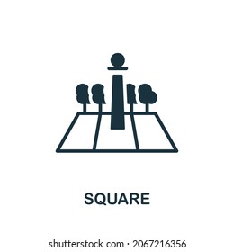 Square icon. Monochrome sign from big city life collection. Creative Square icon illustration for web design, infographics and more