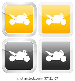 Square icon motorcycle. Vector illustration.