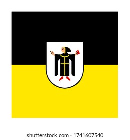 square icon with munich flag isolated on white background