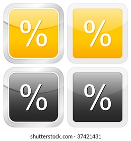 Square icon percentage. Vector illustration.