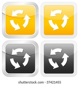 Square icon recycle. Vector illustration.
