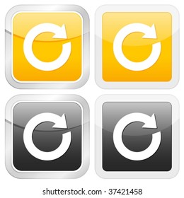 Square icon reload. Vector illustration.