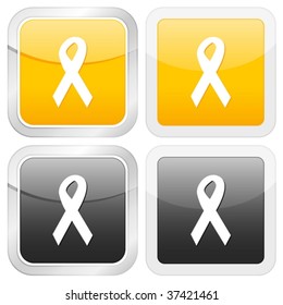 Square icon ribbon. Vector illustration.