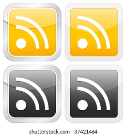 Square icon RSS. Vector illustration.