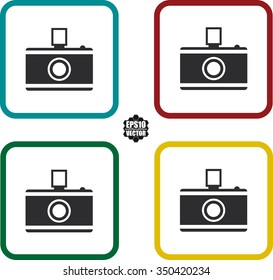 Square icon set camera. Vector illustration