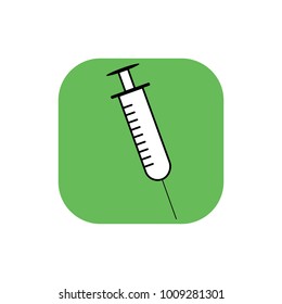 square icon with a syringe.vector, illustration