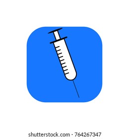 square icon with a syringe.vector, illustration
