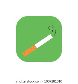 Square icon with a tobacco cigarette. vector, illustration.