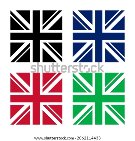 square icon. uk flag set. vector illustration