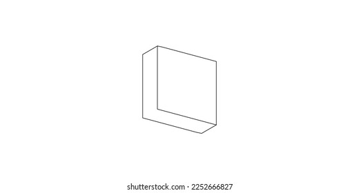 Square icon vector, 3d vector shape
