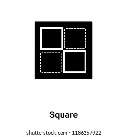 Square icon vector isolated on white background, logo concept of Square sign on transparent background, filled black symbol