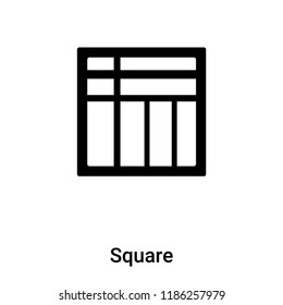 Square icon vector isolated on white background, logo concept of Square sign on transparent background, filled black symbol
