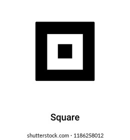 Square icon vector isolated on white background, logo concept of Square sign on transparent background, filled black symbol