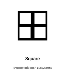 Square icon vector isolated on white background, logo concept of Square sign on transparent background, filled black symbol