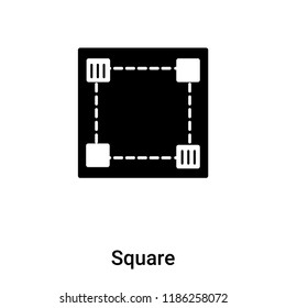 Square icon vector isolated on white background, logo concept of Square sign on transparent background, filled black symbol