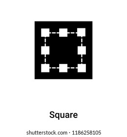 Square icon vector isolated on white background, logo concept of Square sign on transparent background, filled black symbol