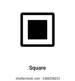 Square icon vector isolated on white background, logo concept of Square sign on transparent background, filled black symbol