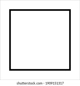 square icon vector isolated on white bacg`round EPS 10