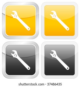 Square icon wrench. Vector illustration.