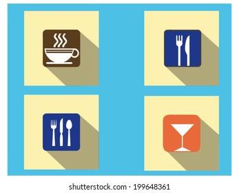 Square icons with long shadow