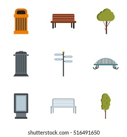 Square icons set. Flat illustration of 9 square vector icons for web