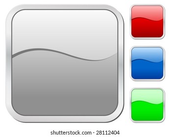 Square icons set, isolated on white background. Vector illustration.