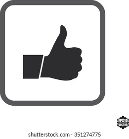 Square icons  thumb up stickers. Vector illustration