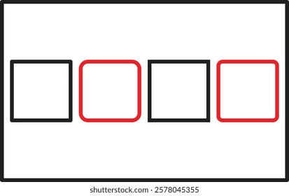Square icon.Vector black realistic paper stickers isolated on white background.