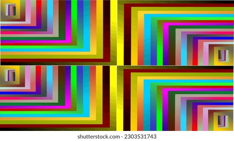 square illustration with colorful gradient colors with various formations