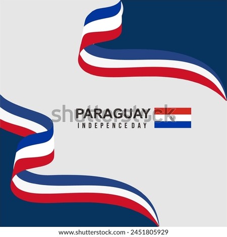 Square illustration of paraguay independence day celebration banner vector cartoon