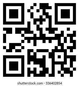 square illustration of qr code by using black and white colors